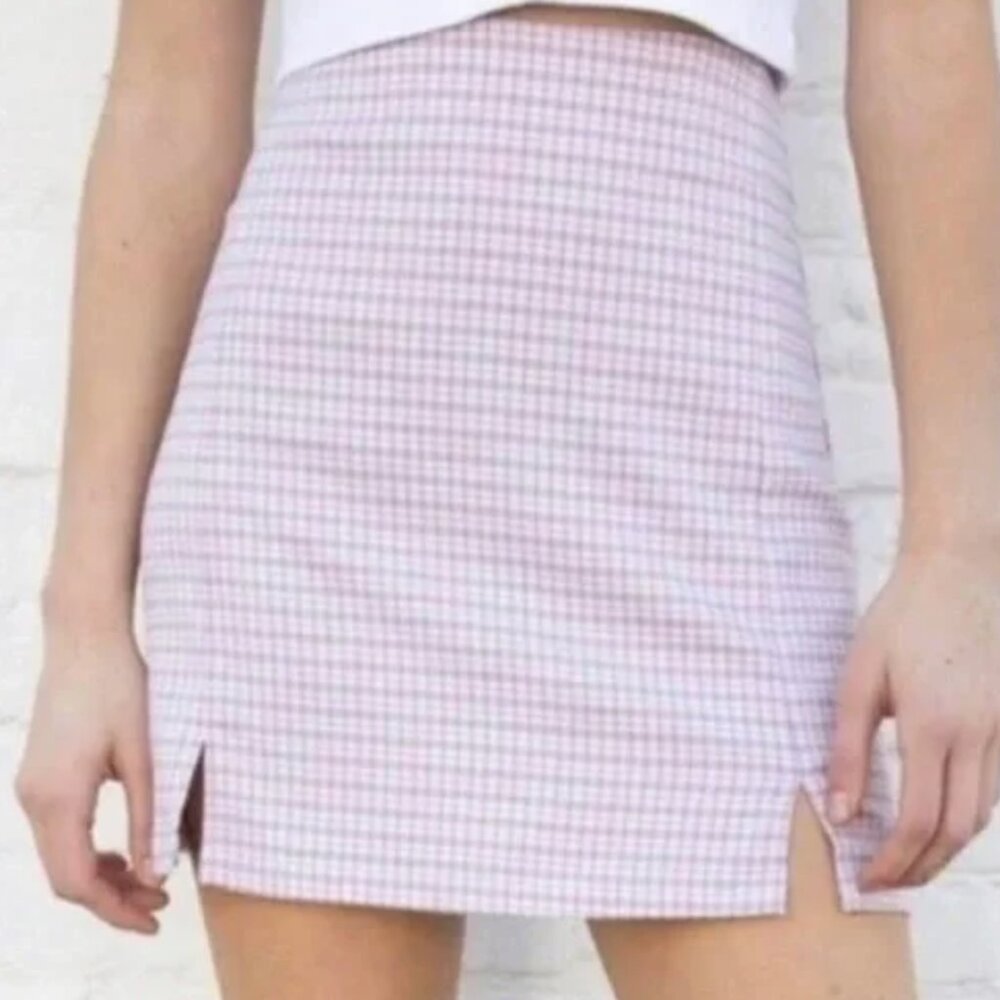 Lilac and White Plaid John Galt Cara Skirt
